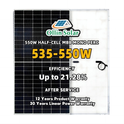 औद्योगिक और वाणिज्यिक के लिए 550W मोनो / मोनोक्रिस्टलाइन पीवी पर्क सोलर सेल पैनल